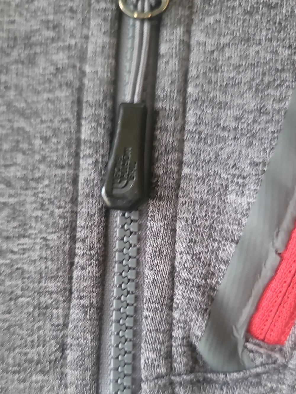 The North Face Heather Gray Pullover with Red Zip Accent SZ XL